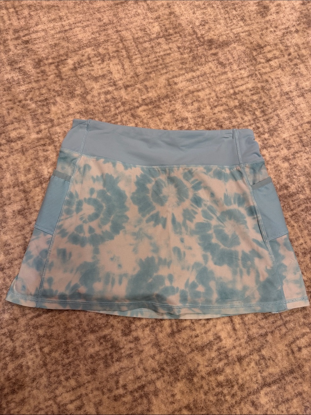 Athleta Sky Blue Tie-Dye Active Mini Skirt